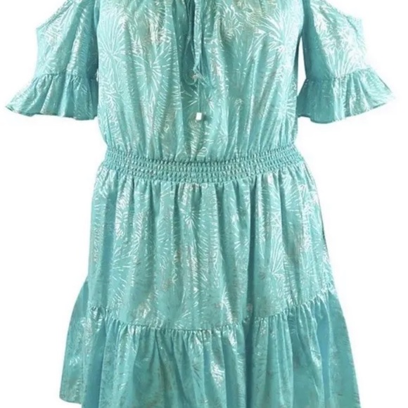 Michael kors dress turquoise off shoulder - Picture 11 of 13